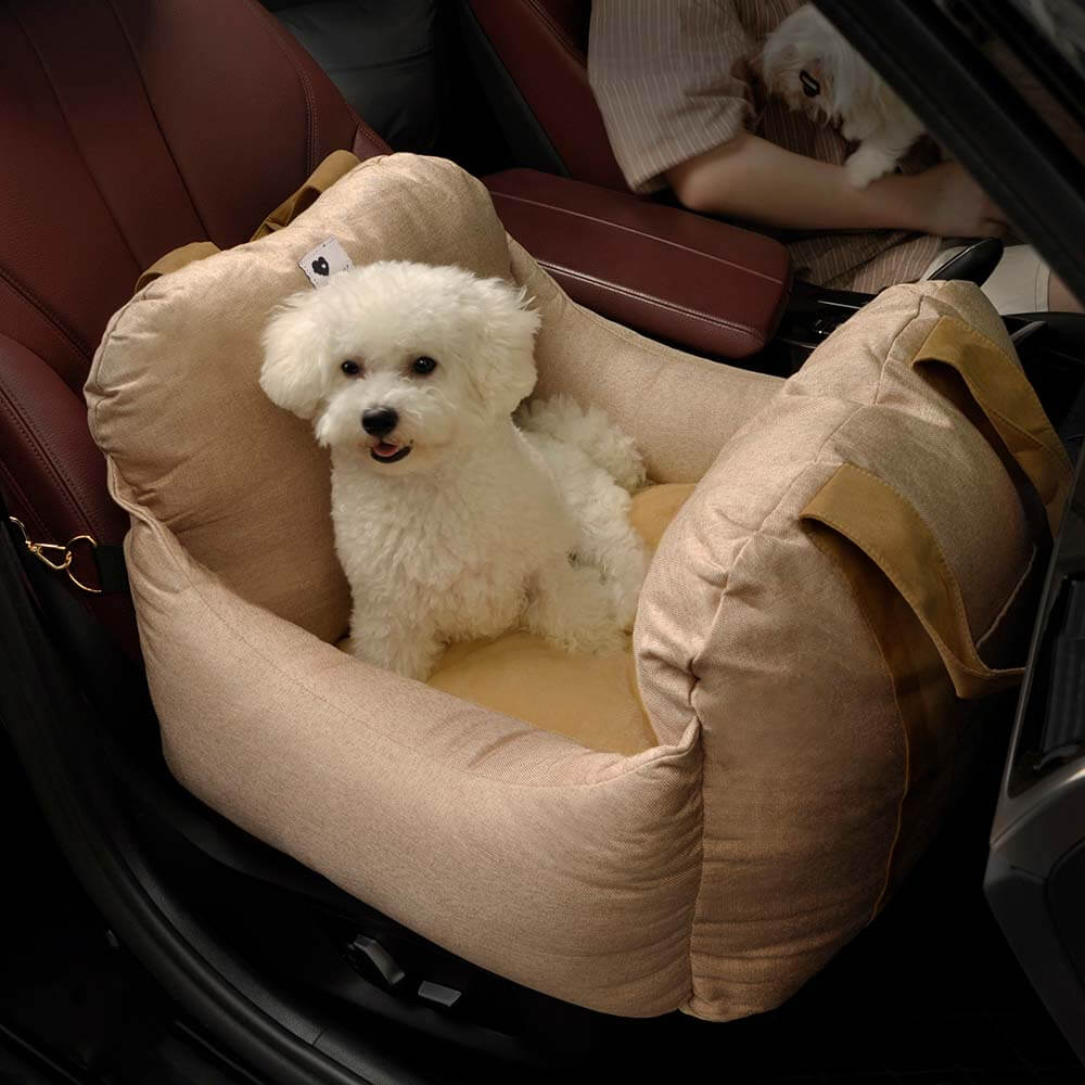 Cama para Assento de Carro para Cachorros e Filhotes para Viagens Seguras - Primeira classe