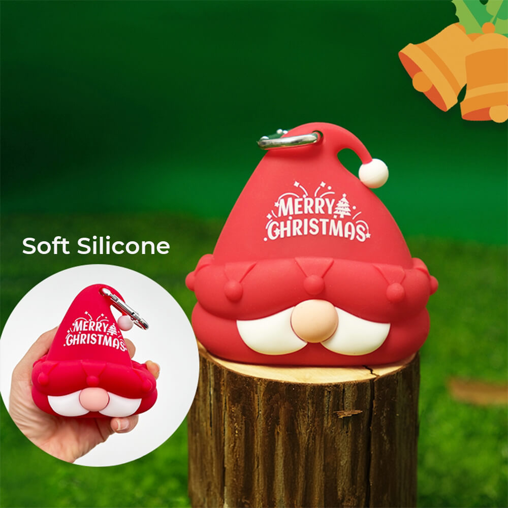 Saco dispensador de resíduos de cocô de cachorro portátil de silicone para Natal