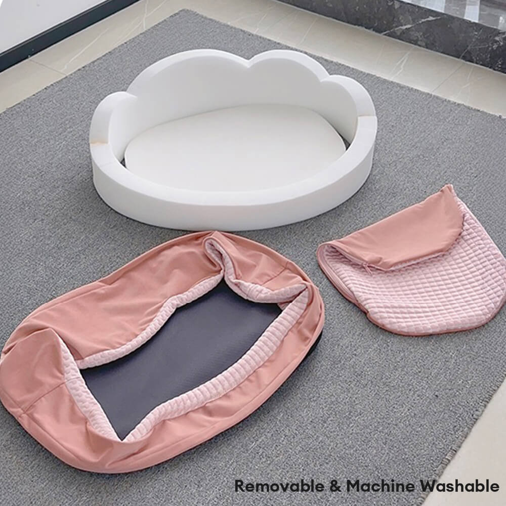 Cama para cães e gatos, lavável, antiderrapante, reversível e refrescante em forma de nuvem