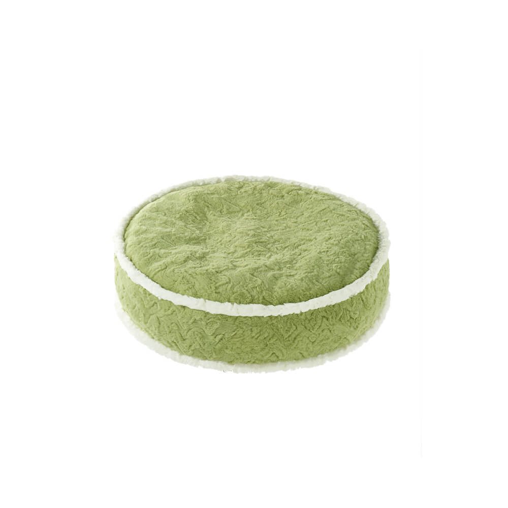 Cama de pelúcia ultramacia para animais de estimação com torta de creme