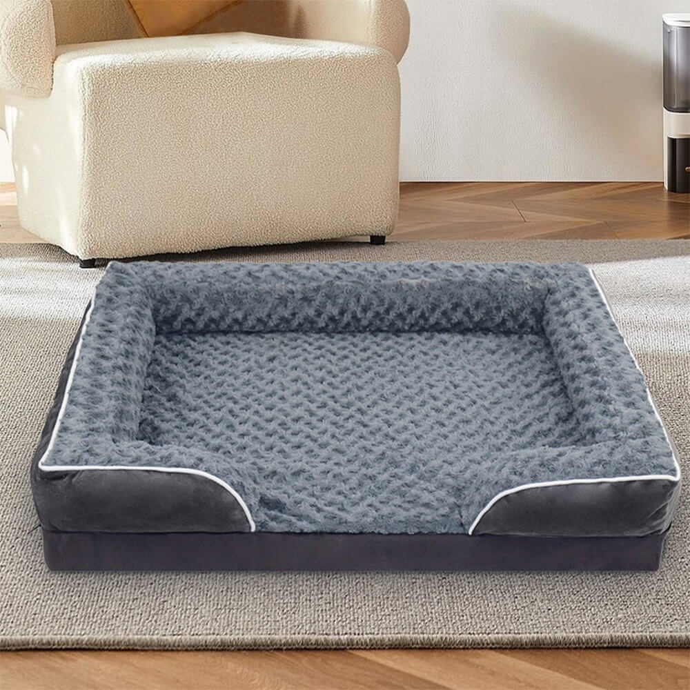 Cama ortopédica removível à prova d'água com suporte surround completo para cães