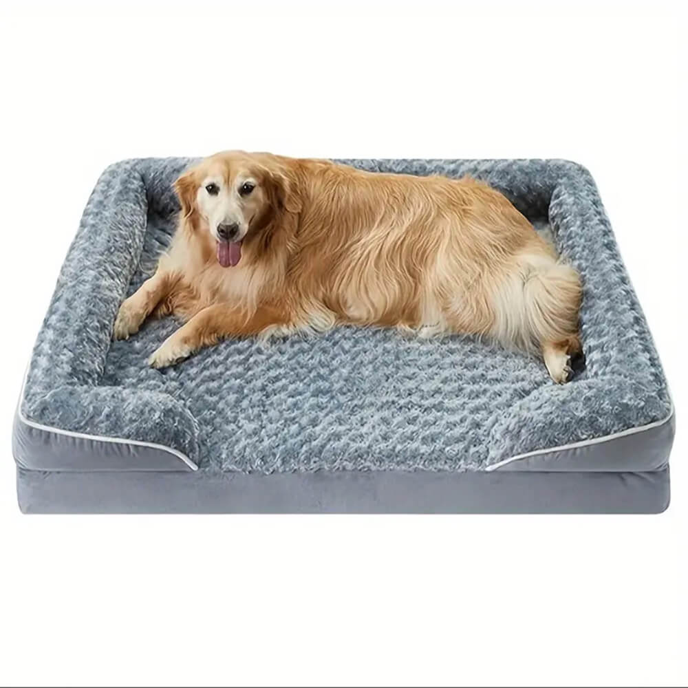 Cama ortopédica removível à prova d'água com suporte surround completo para cães