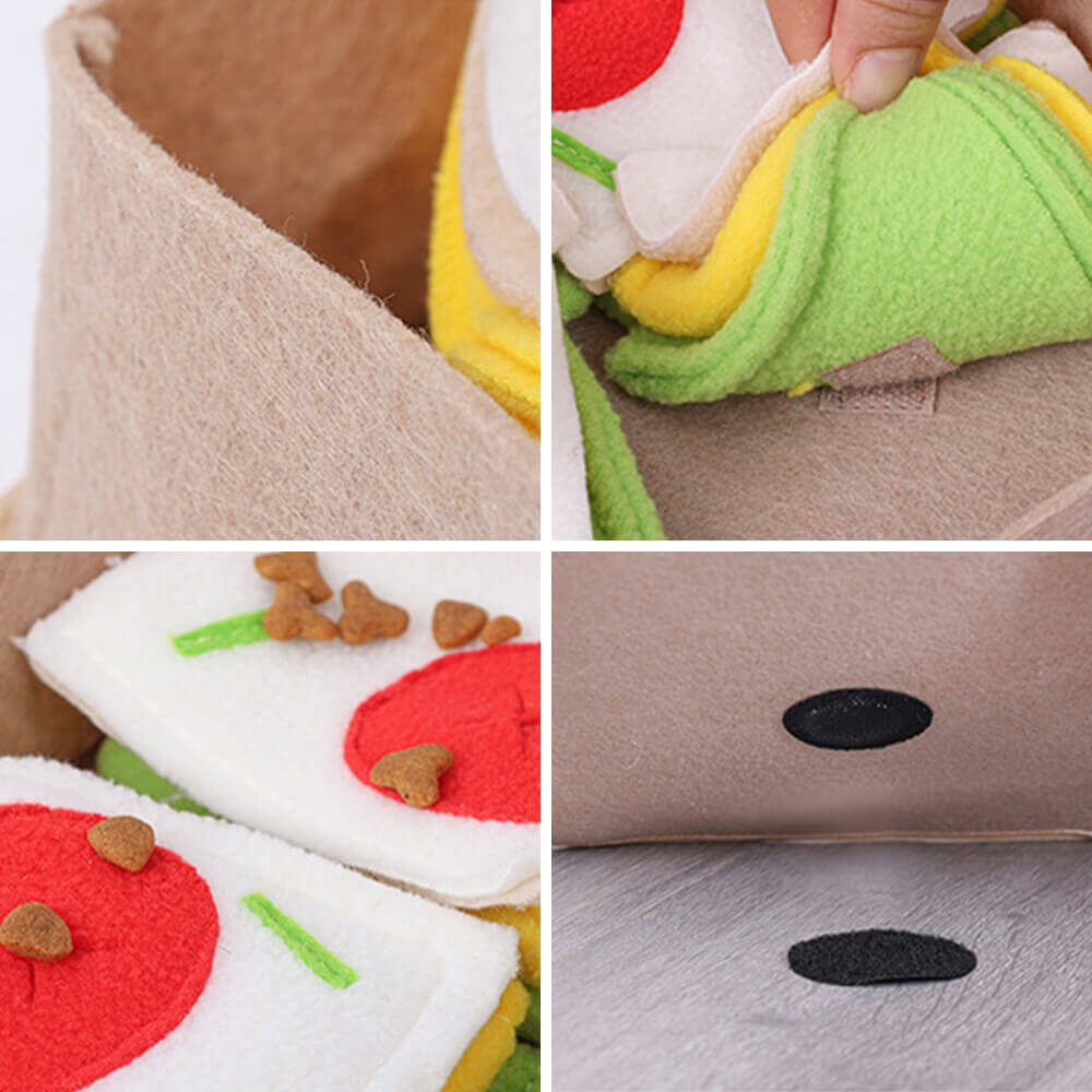 Brinquedo interativo de alimentação lenta Pizza Snuffle Mat Brinquedo para cachorro