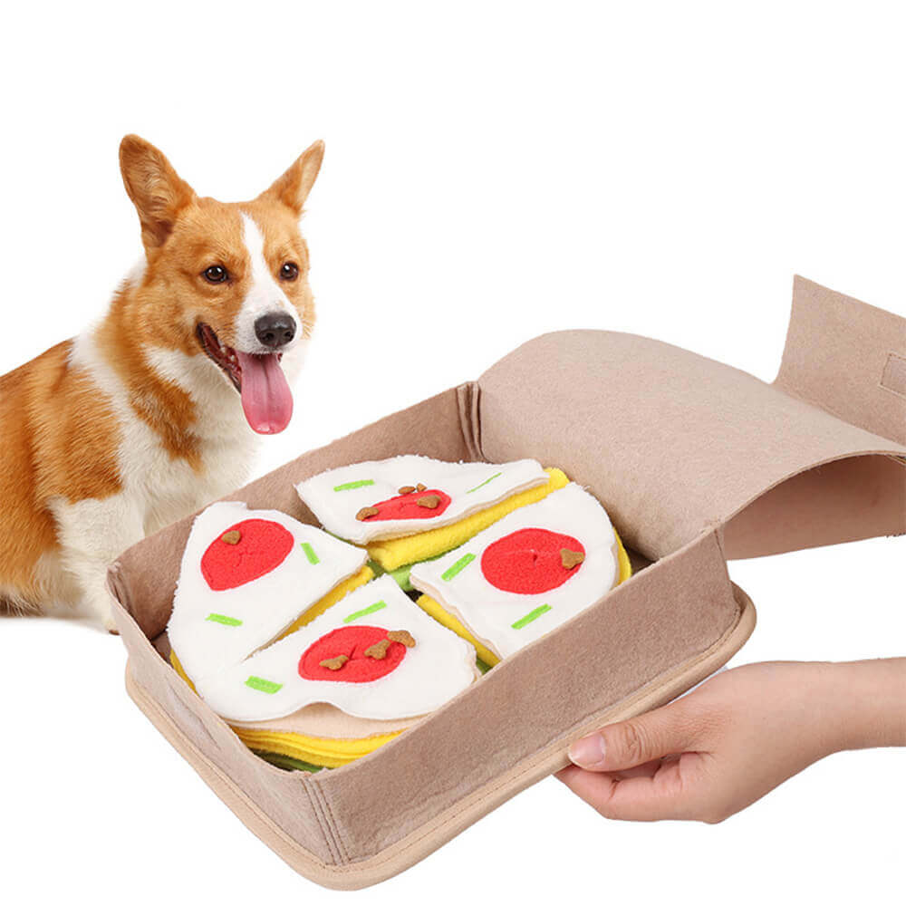 Brinquedo interativo de alimentação lenta Pizza Snuffle Mat Brinquedo para cachorro