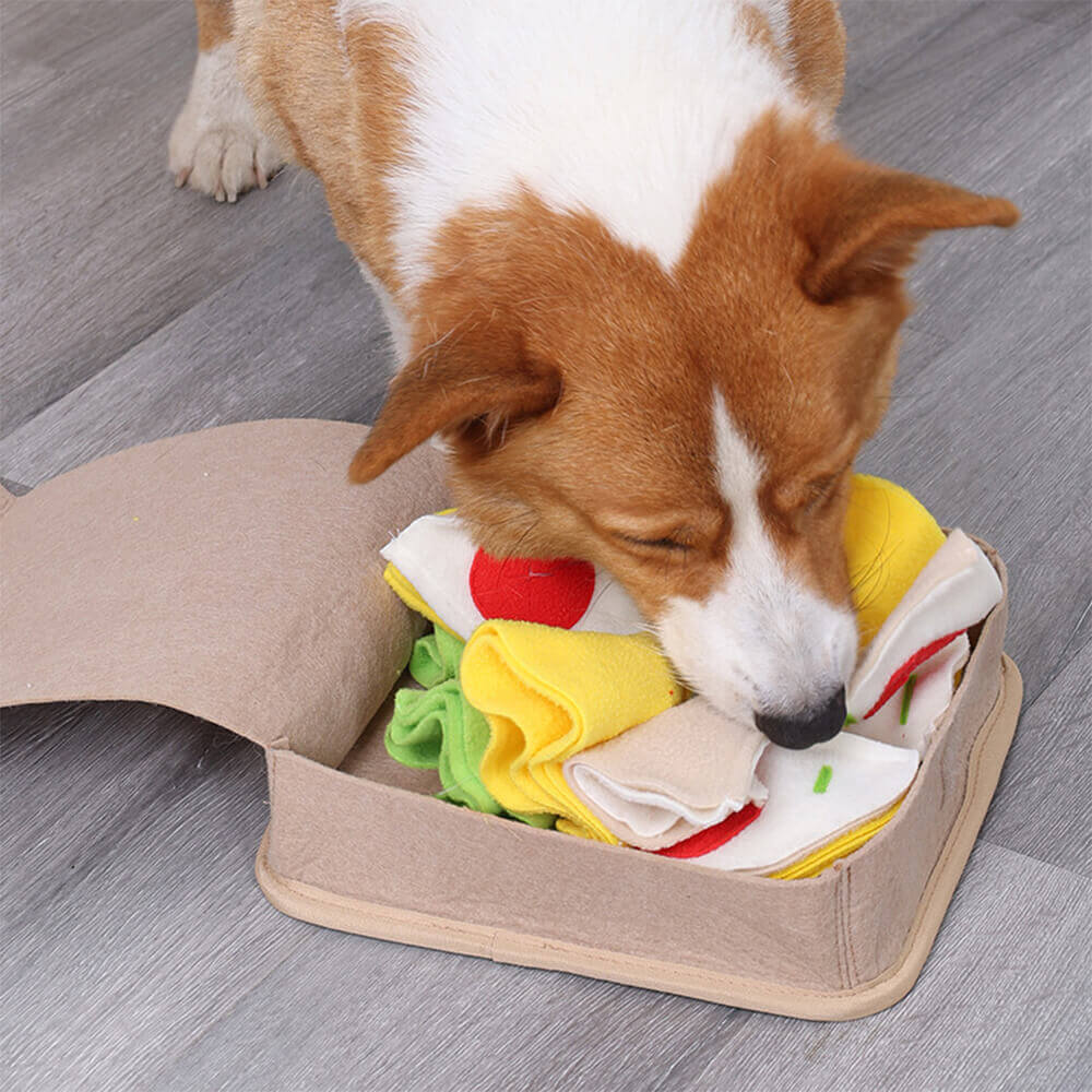 Brinquedo interativo de alimentação lenta Pizza Snuffle Mat Brinquedo para cachorro