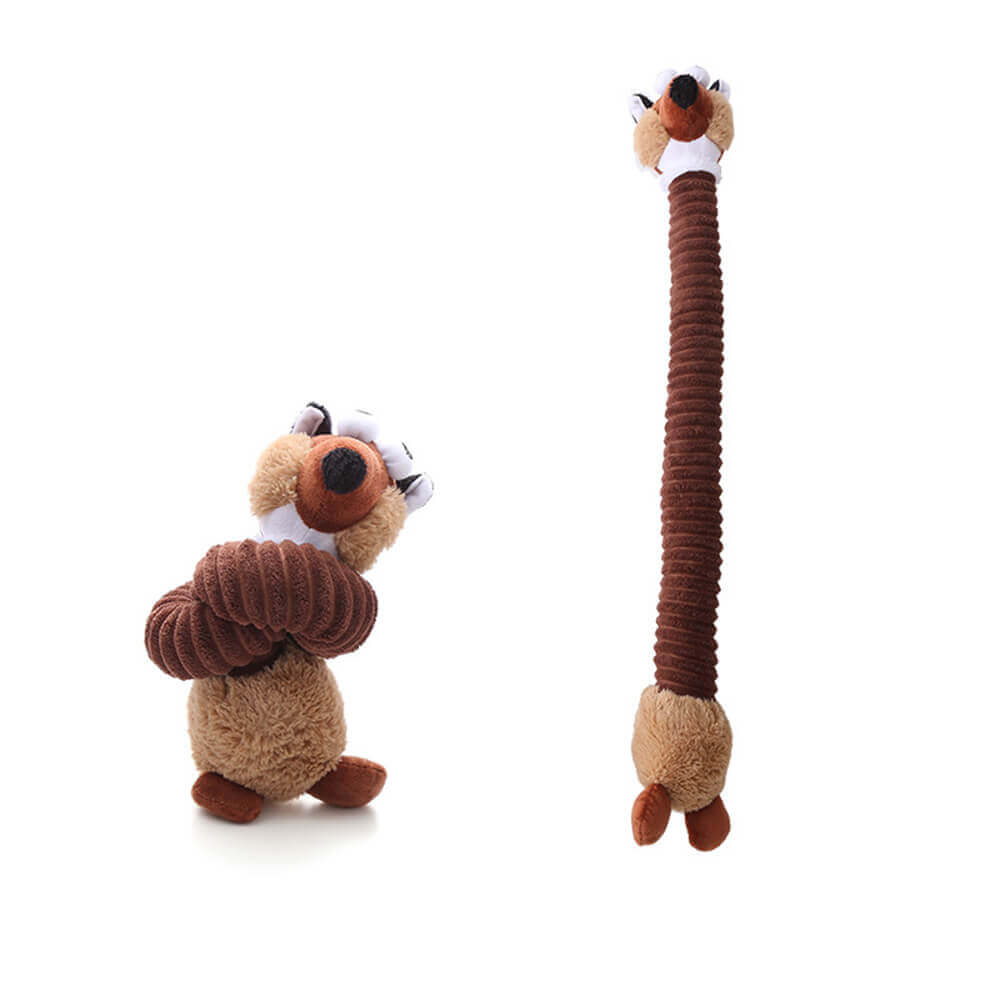 Brinquedo de pelúcia para cachorro com guincho de animal de pescoço longo brinquedo de mastigar interativo