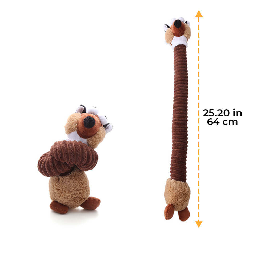 Brinquedo de pelúcia para cachorro com guincho de animal de pescoço longo brinquedo de mastigar interativo