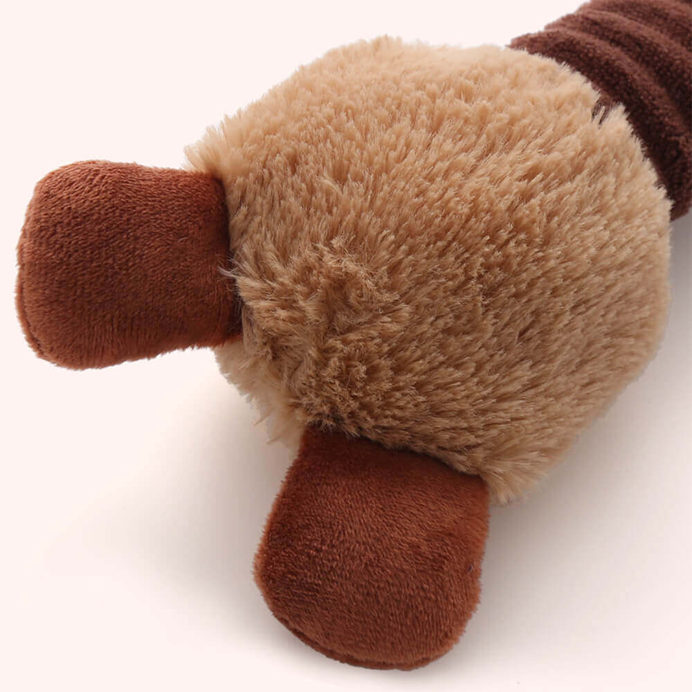 Brinquedo de pelúcia para cachorro com guincho de animal de pescoço longo brinquedo de mastigar interativo