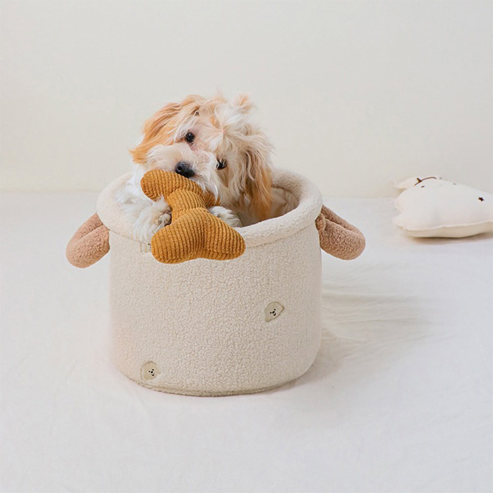 Cesta de armazenamento de brinquedos de pelúcia duráveis e multifuncionais para cães