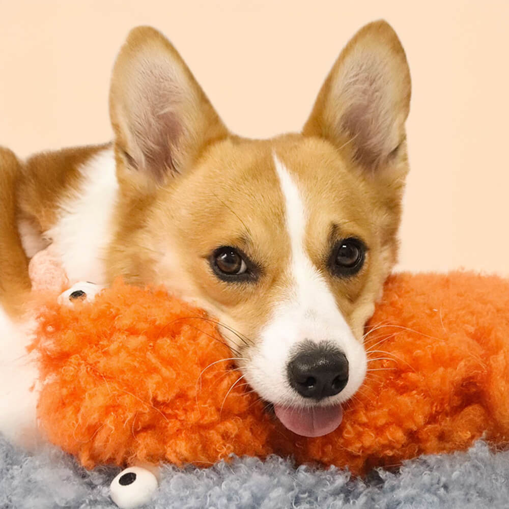 Almofada de pelúcia para animais de estimação com suporte multizona e conforto para a pele de lagarta