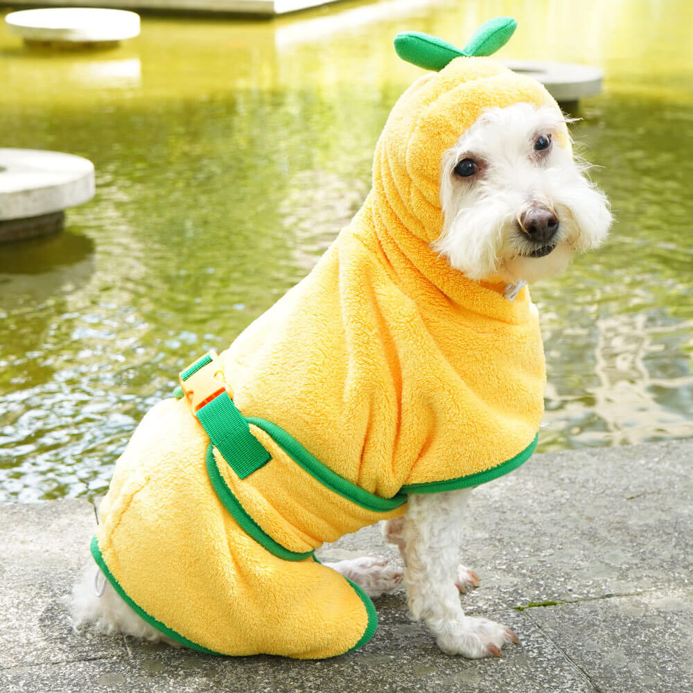 Toalha de banho absorvente macia de abóbora para cães