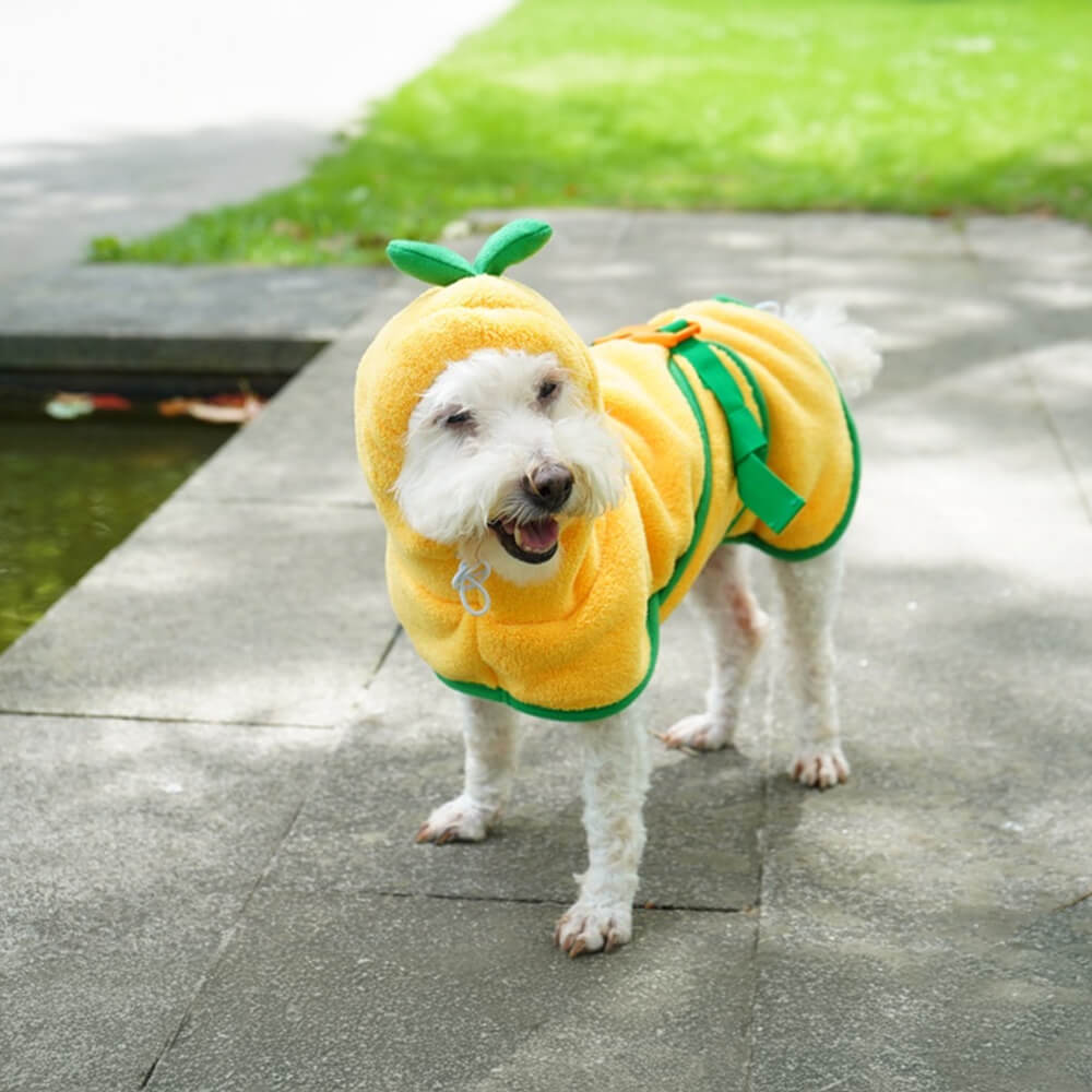 Toalha de banho absorvente macia de abóbora para cães