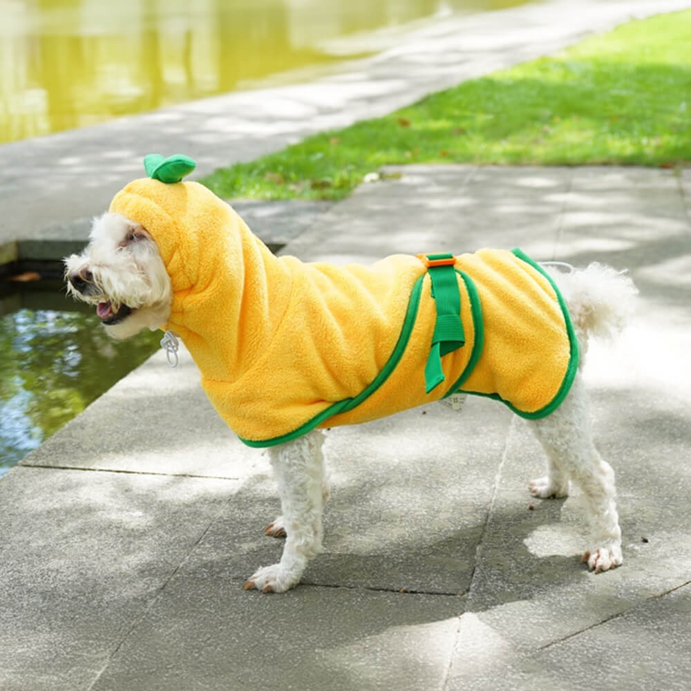 Toalha de banho absorvente macia de abóbora para cães