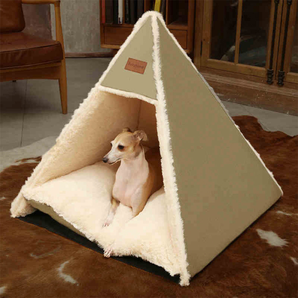 Triângulo Grande Espaço Quente Pele-Amigável Camping Dog & Cat Tenda Cama