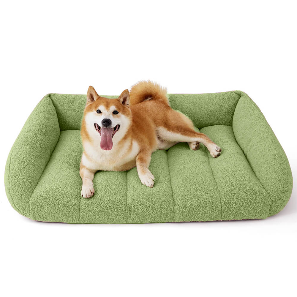 Ultra-macio falso sherpa velo ortopédico quente lavável sofá-cama para cães