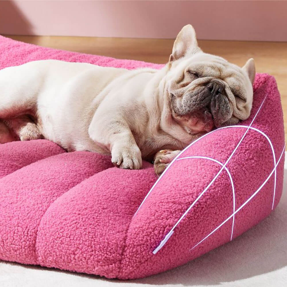 Ultra-macio falso sherpa velo ortopédico quente lavável sofá-cama para cães