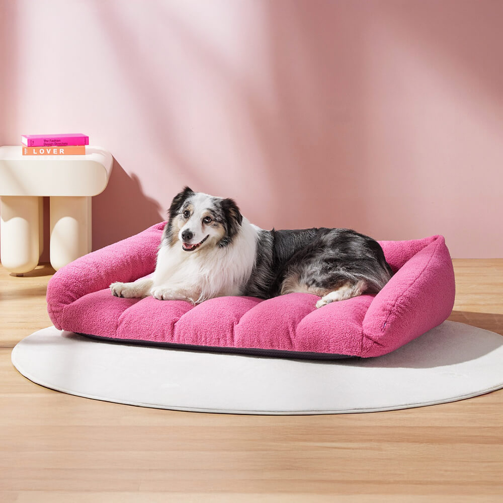 Ultra-macio falso sherpa velo ortopédico quente lavável sofá-cama para cães