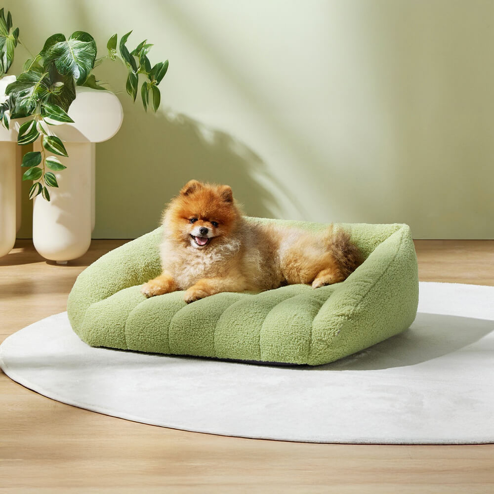 Ultra-macio falso sherpa velo ortopédico quente lavável sofá-cama para cães