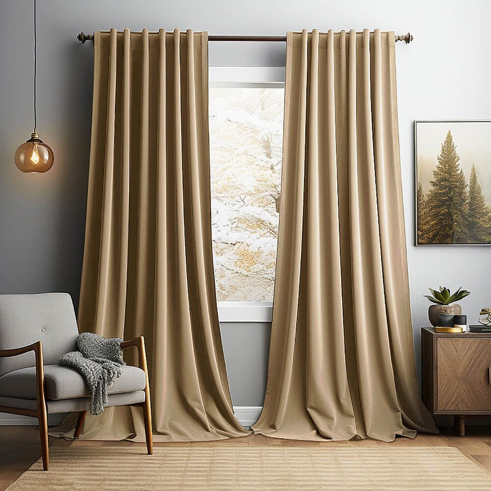 Cortinas blackout vintage de veludo sólido com isolamento térmico