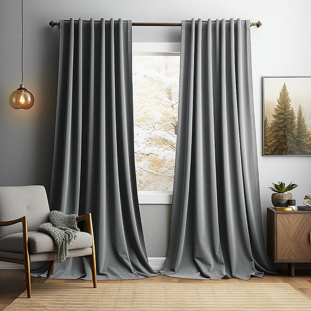 Cortinas blackout vintage de veludo sólido com isolamento térmico