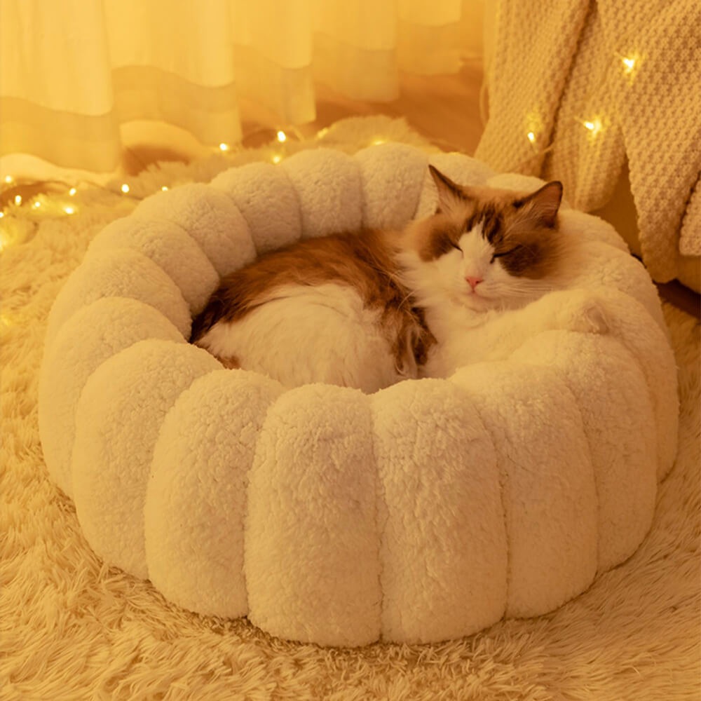 Cama para gatos semi-fechada multifuncional, com suporte total e quentinha, amiga da pele