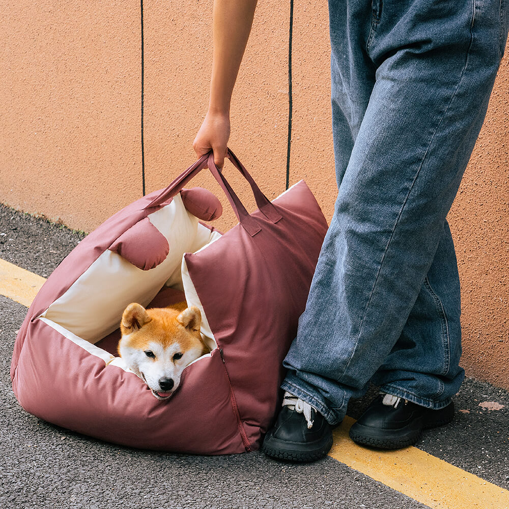 Cama de segurança para carro com orelhas de urso e assento de carro para cachorro