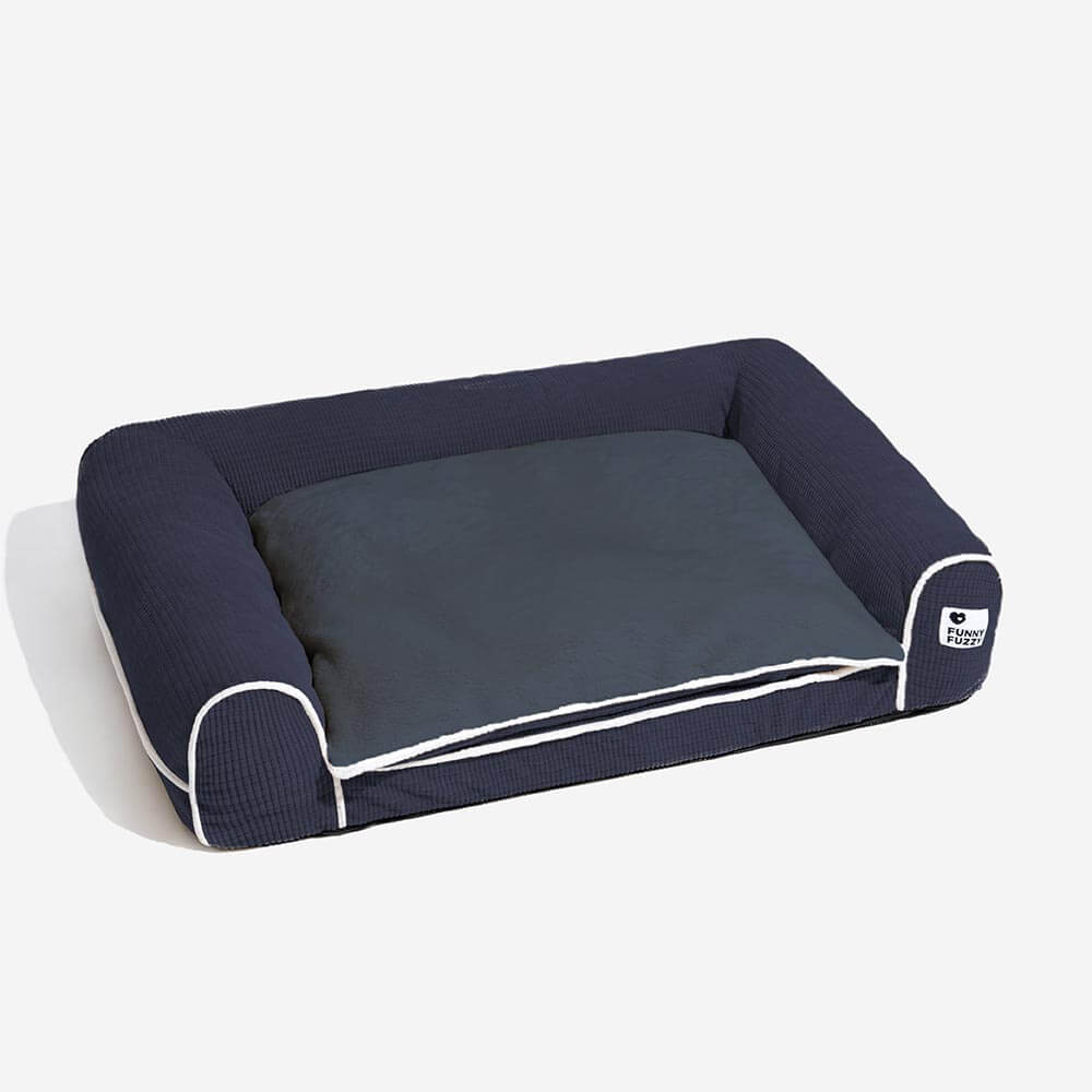 Sofá-cama Ortopédico de Flanela de Dupla Camada para Cães Deluxe