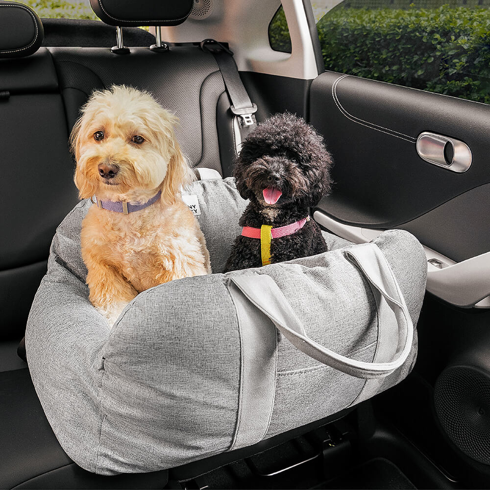 Cama para Assento de Carro para Cachorros e Filhotes para Viagens Seguras - Primeira classe