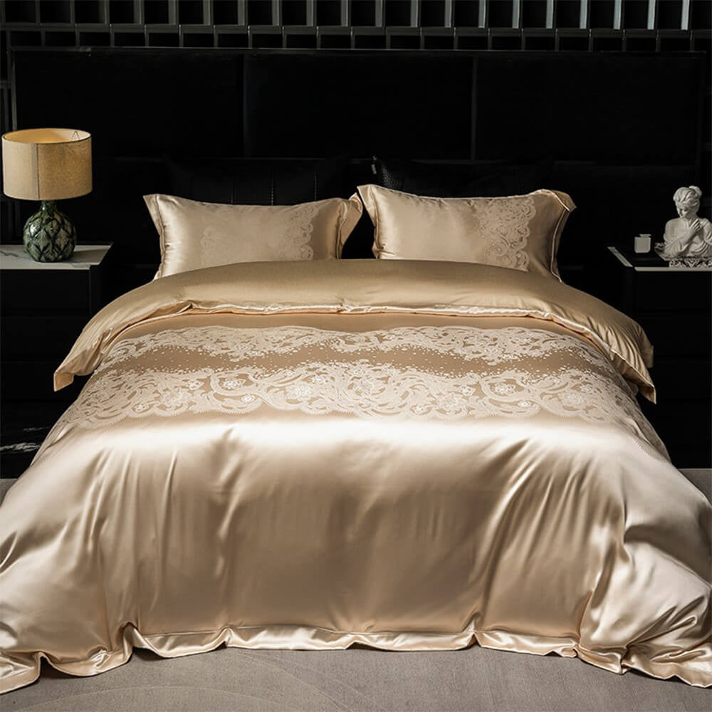 Conjunto de lençóis de algodão Tencel de alta densidade seda elegante e luxuosa