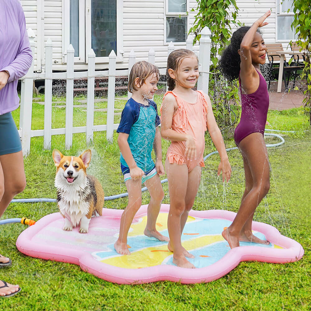 Sorvete infantil Splash Play Mat Dog Sprinkler Pad