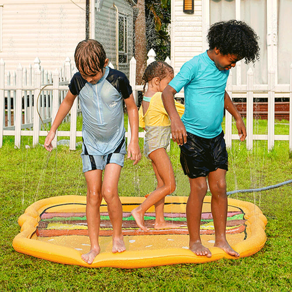 Hambúrguer fora da água brinquedos crianças splash play mat cão sprinkler pad