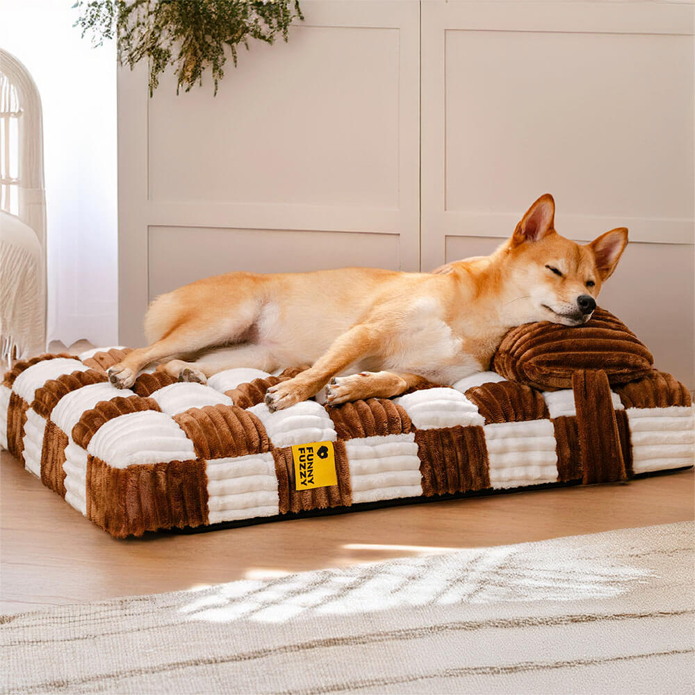 Cama de Cachorro com Apoio Ortopédico de Pelúcia Artesanal com Travesseiro