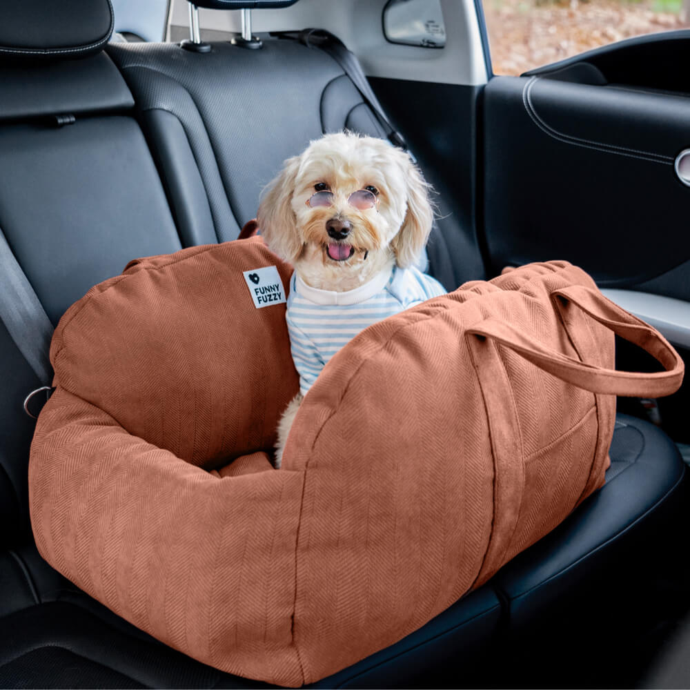 Cama de Segurança Reforçada para Viagem para Assento de Carro para Cachorro Espinha de Peixe