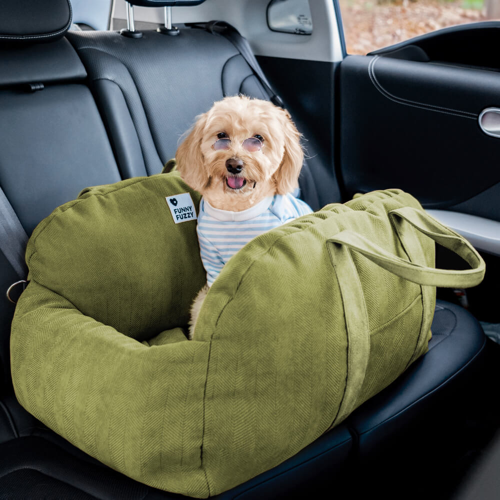 Cama de Segurança Reforçada para Viagem para Assento de Carro para Cachorro Espinha de Peixe