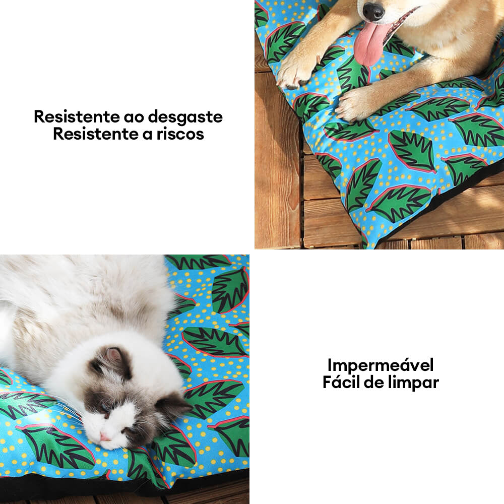 Tapete grande para cães e gatos com estampa de folhas havaianas, impermeável e durável