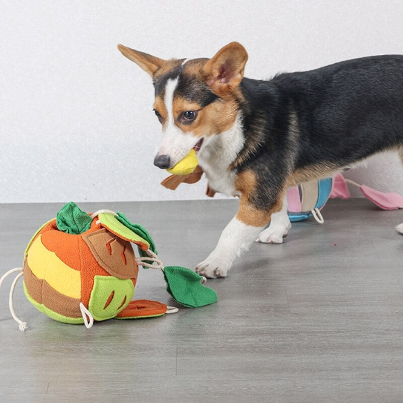 Quebra-cabeça interativo brinquedo estridente folha bola cão tratamento dispensador brinquedo