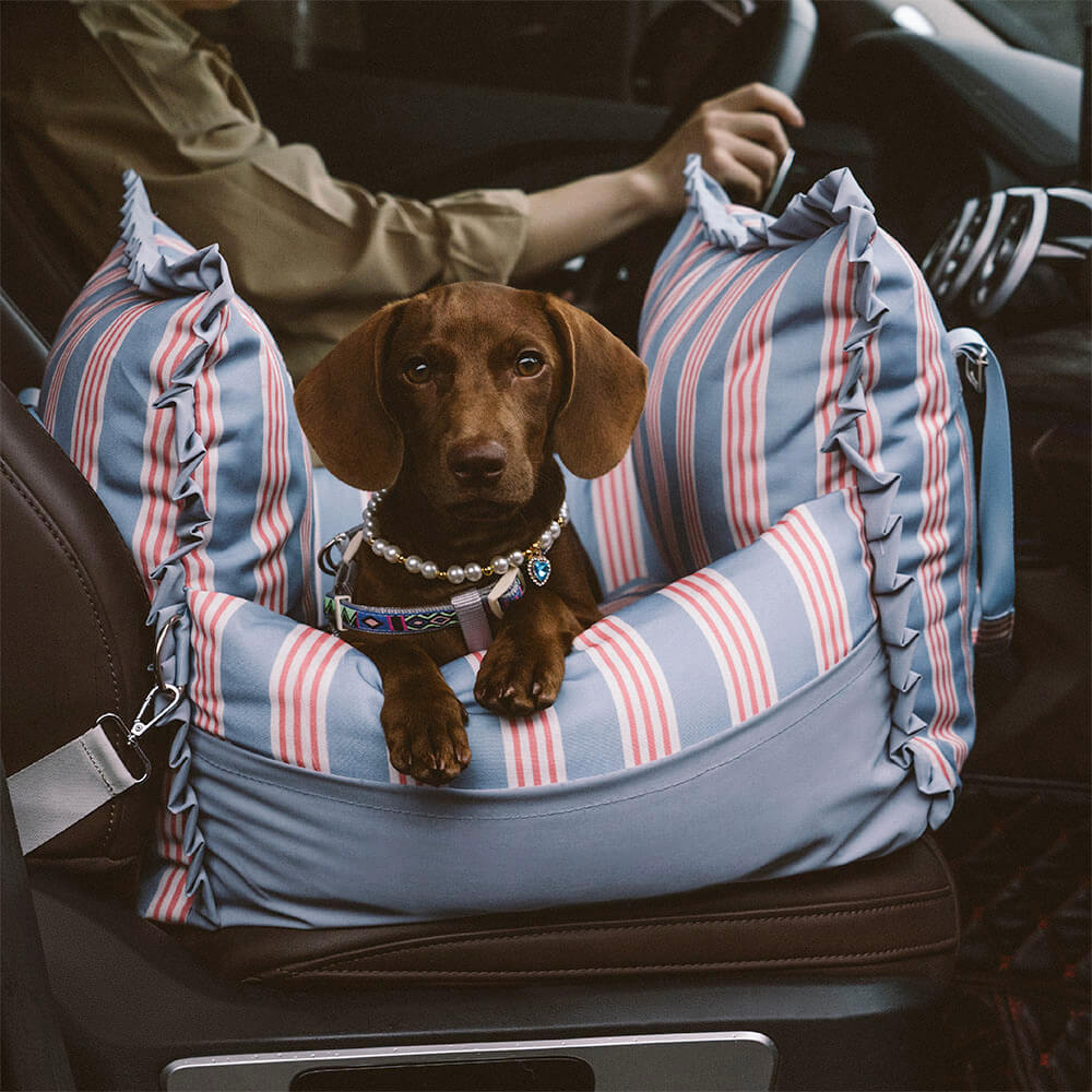 Reforço de assento de carro para cães à prova d'água com listras de renda para segurança em viagens