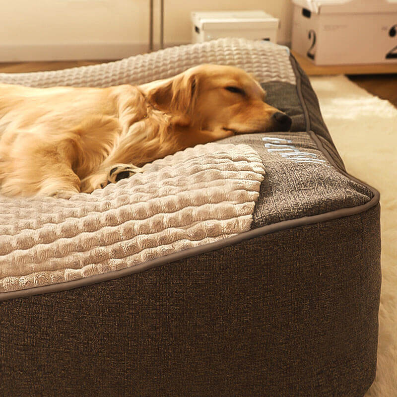 Cama de almofada para cachorro com proteção para coluna grande e espessa e resistente a arranhões personalizada