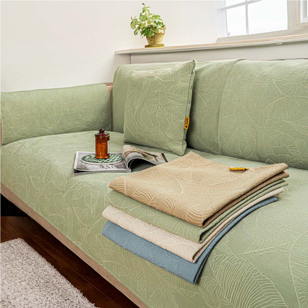 Cobertura Protetora de Sofá de Cor Sólida Luxuosa com Textura Jacquard Capa de Sofá