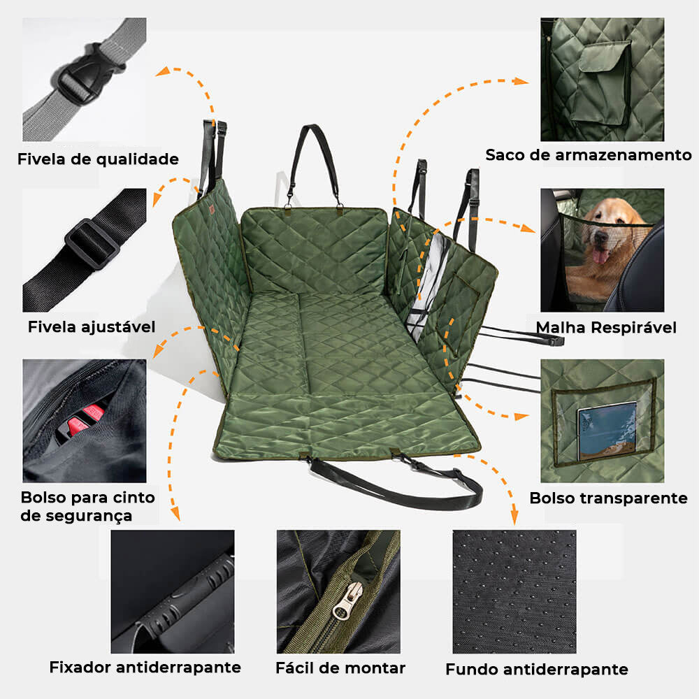 Extensor para Assento Traseiro para cachorro com Cobertura Total Extra Grande Quarto Móvel - Ideal para Viagens e Acampamentos