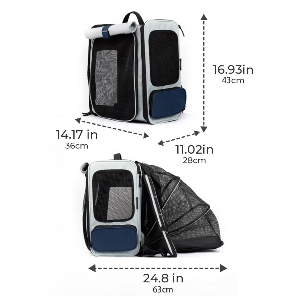 Multi-função Expansível Grande Espaço Exterior Pet Bolsa Cat Backpack