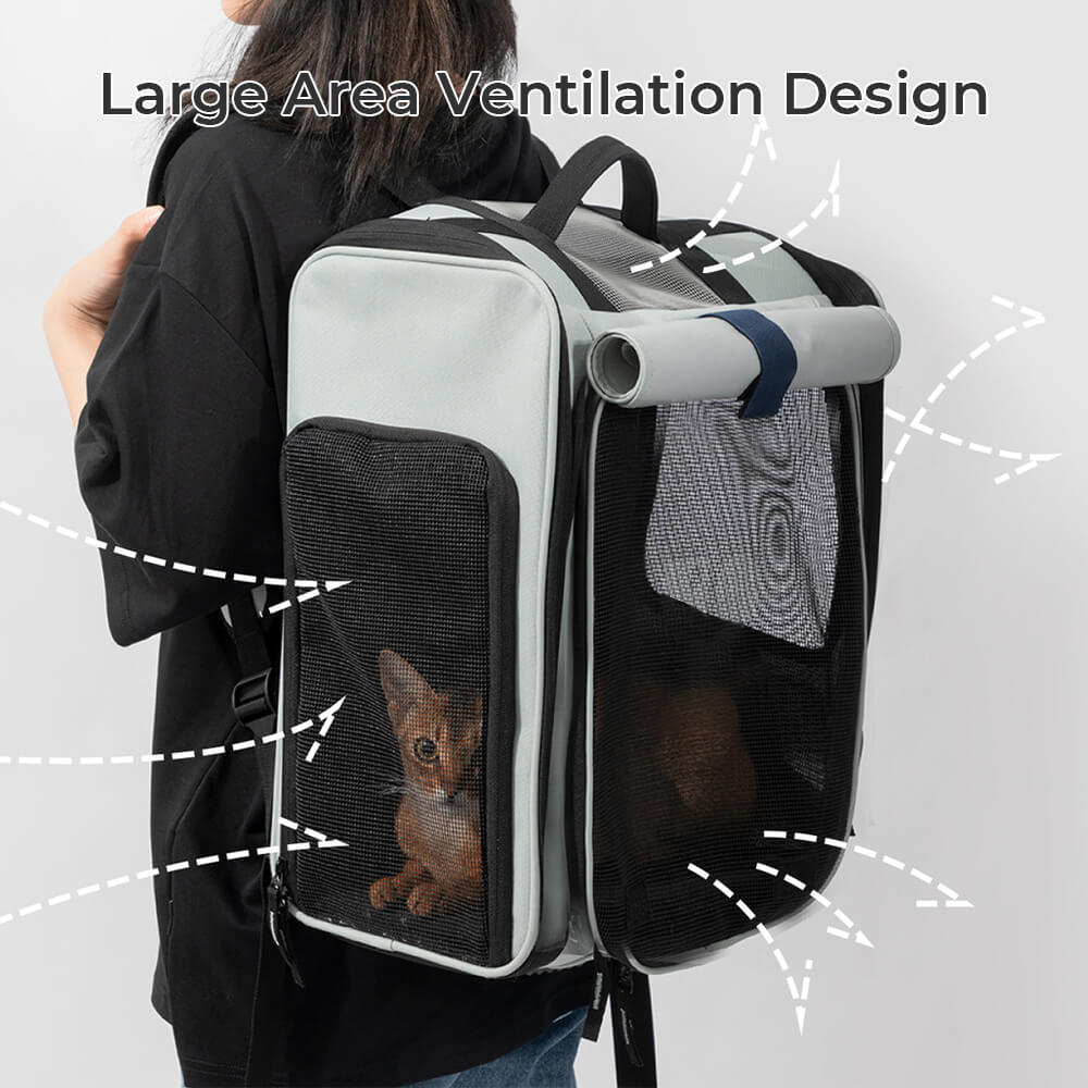 Multi-função Expansível Grande Espaço Exterior Pet Bolsa Cat Backpack