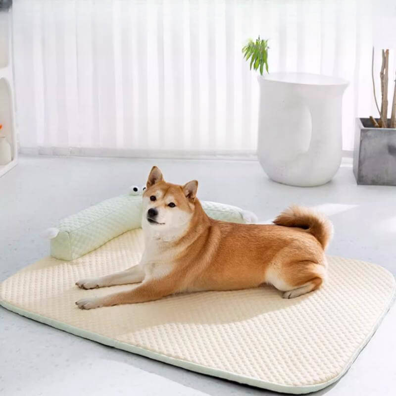 Cama para cães com proteção de pescoço para animais de estimação com resfriamento natural