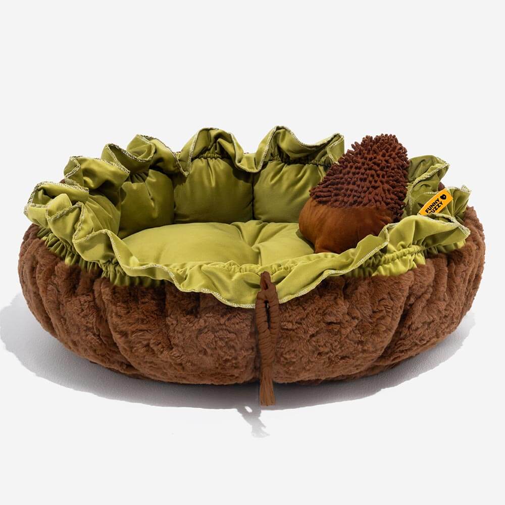 Cama de cachorro ajustável e calmante inspirada na natureza - Plush Nest