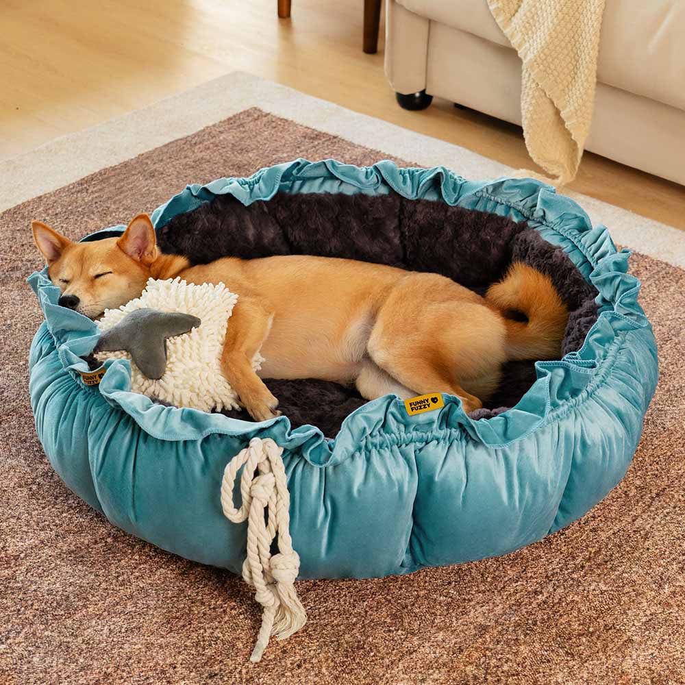 Cama de cachorro ajustável e calmante inspirada na natureza - Plush Nest