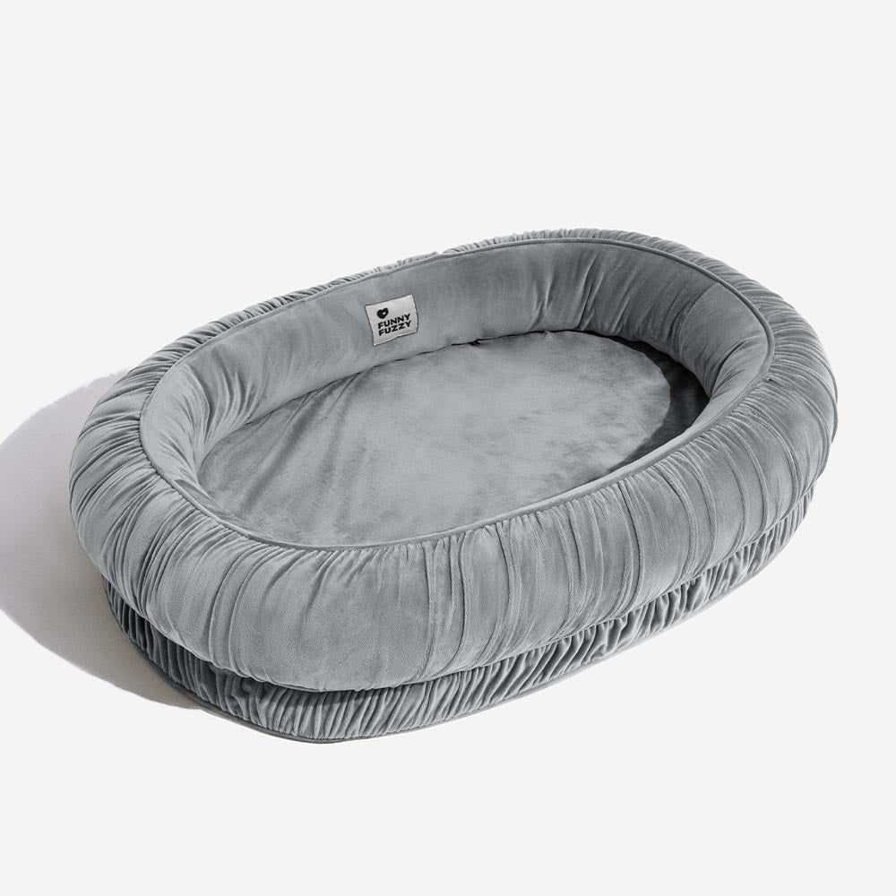 Suporte ortopédico oval aconchegante para dormir cama removível para cães e gatos