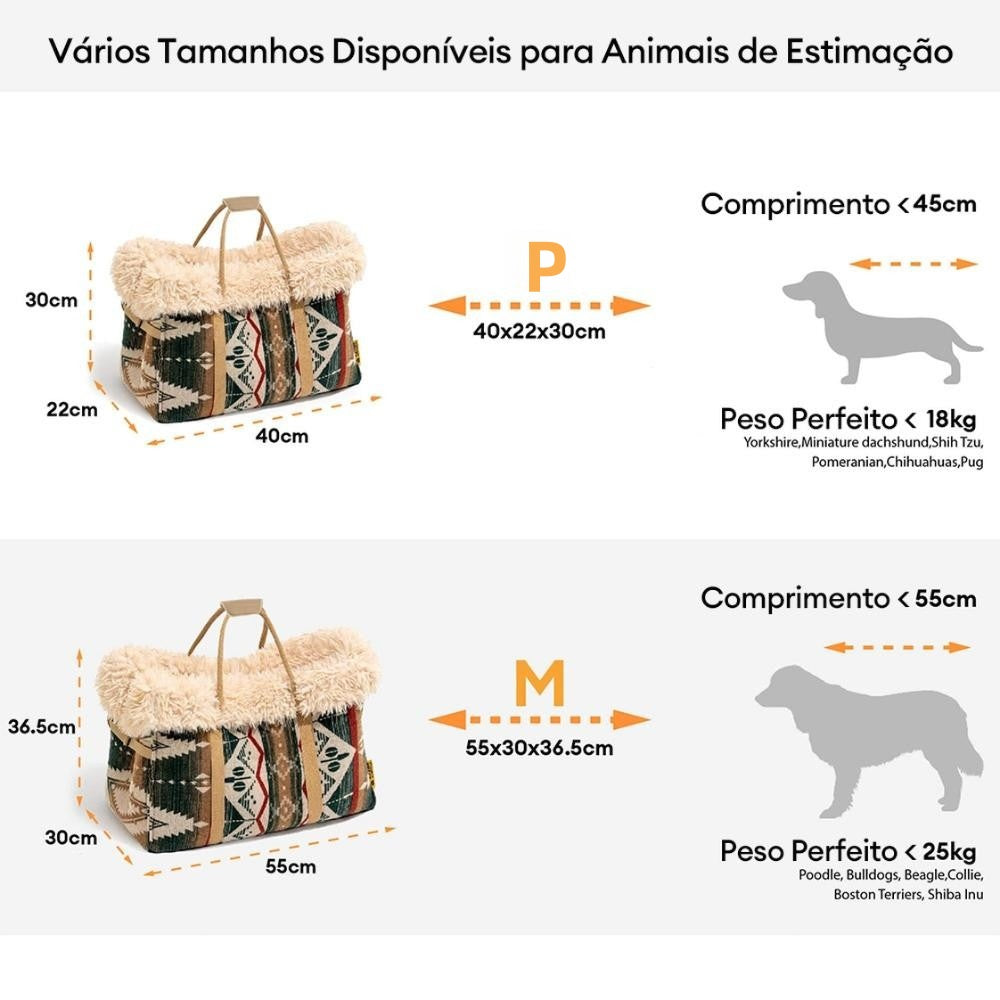 Grande reversível para todas as estações Indie Boho Pet Carrier e Dog Snuggle Sleeper Bag - Wondernap