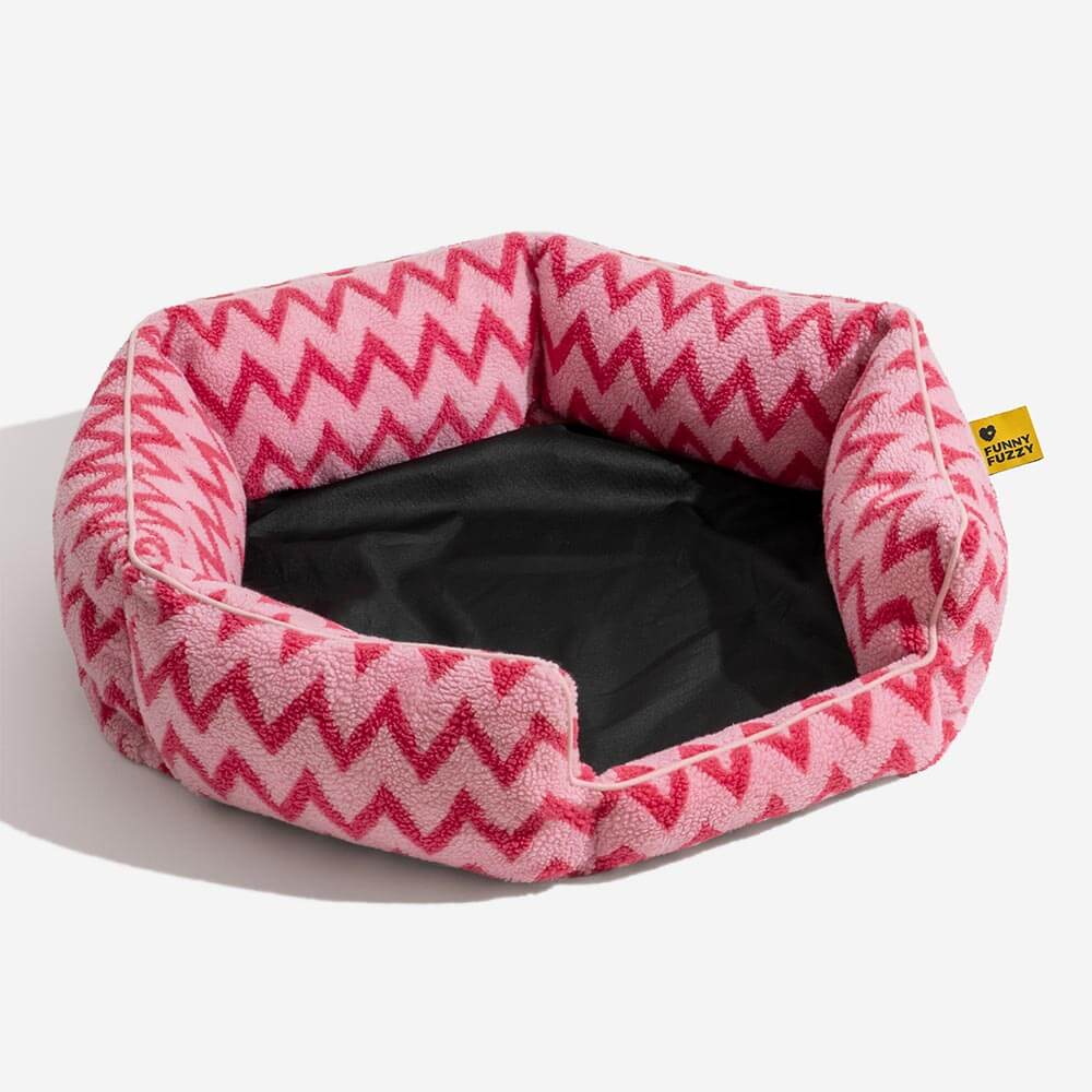 Cama de Gato Chevron Plush Retreat - O Abraço Quente