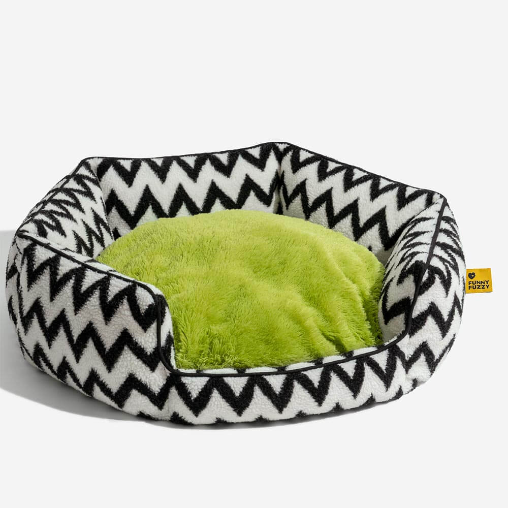 Cama de Gato Chevron Plush Retreat - O Abraço Quente