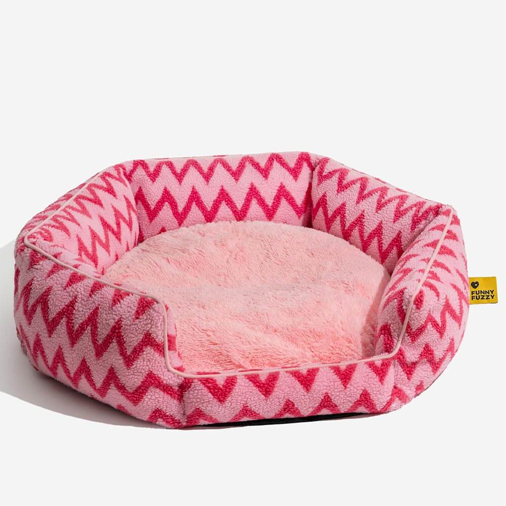 Cama de Gato Chevron Plush Retreat - O Abraço Quente